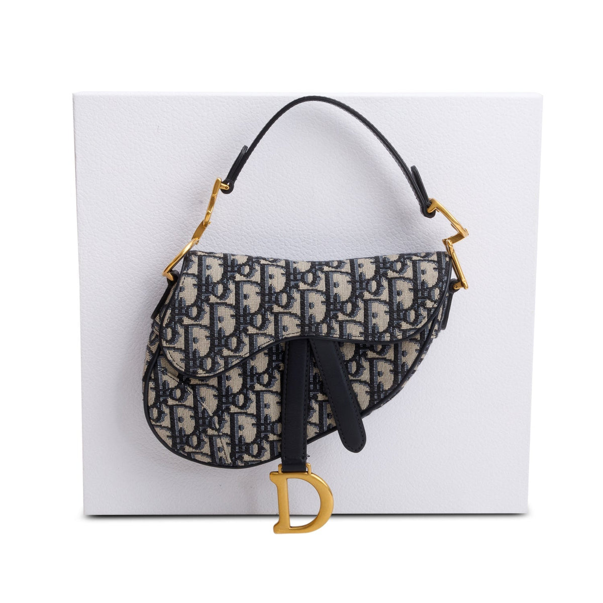 Christian Dior Blue Oblique Mini Saddle Bag Rovelle Bags