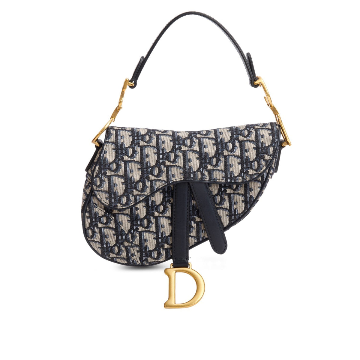 Christian Dior Blue Oblique Mini Saddle Bag Rovelle Bags