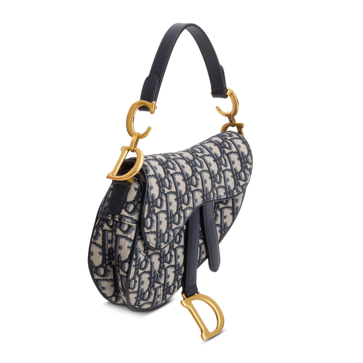 Christian Dior Blue Oblique Mini Saddle Bag Rovelle Bags
