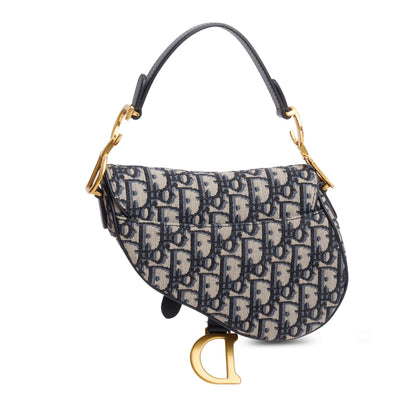 Christian Dior Blue Oblique Mini Saddle Bag Rovelle Bags