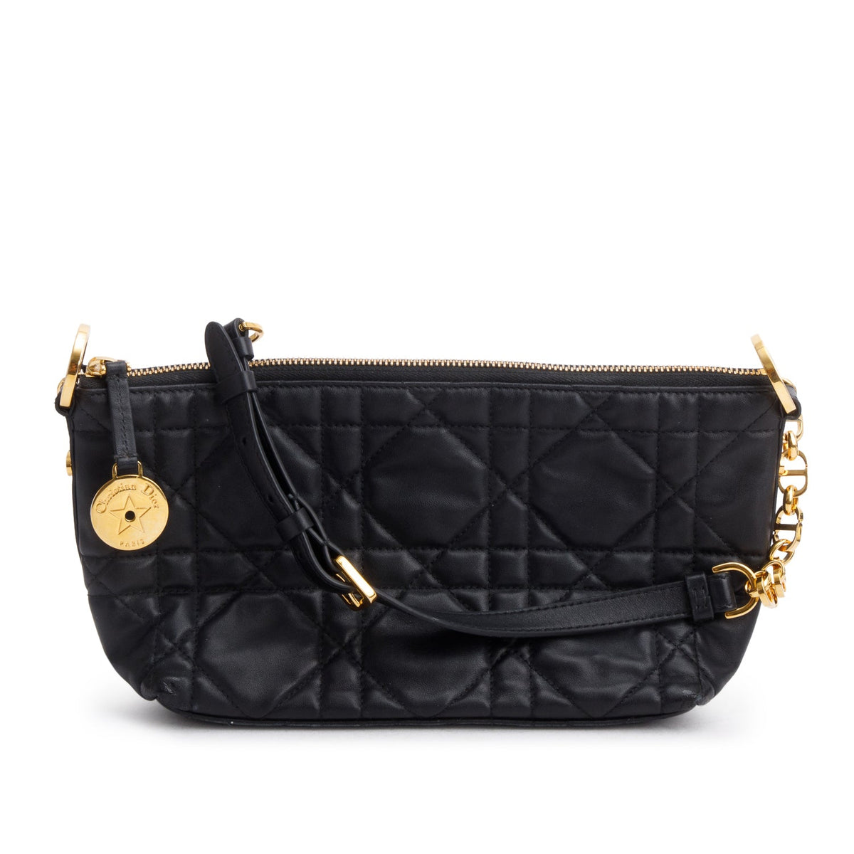 Christian Dior 2025 Black Macrocannage Lambskin Diorstar Hobo Bag Rovelle Bags