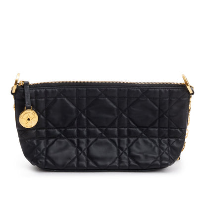 Christian Dior 2025 Black Macrocannage Lambskin Diorstar Hobo Bag Rovelle Bags