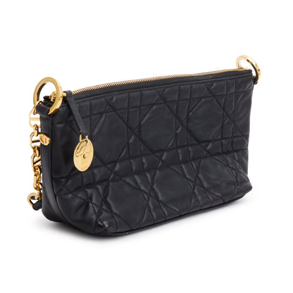 Christian Dior 2025 Black Macrocannage Lambskin Diorstar Hobo Bag Rovelle Bags