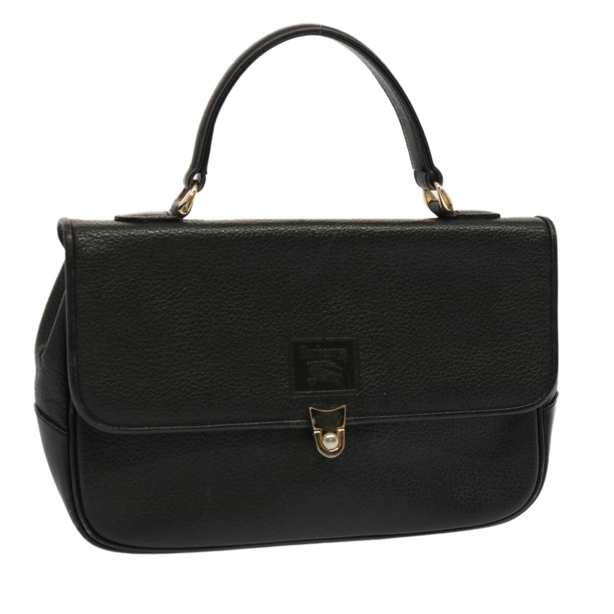 Burberry BURBERRYSs Auth Leather Black Handbag