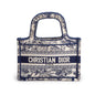 Christian Dior 2020 Blue Canvas Embroidered Mini Toile De Jouy Book Tote Rovelle Bags