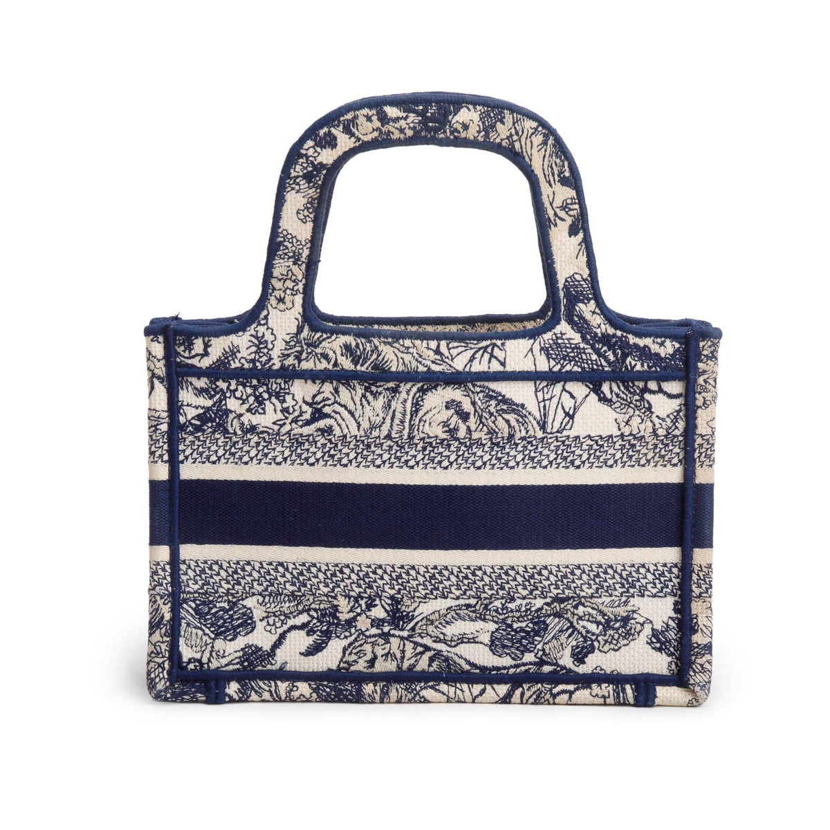 Christian Dior 2020 Blue Canvas Embroidered Mini Toile De Jouy Book Tote Rovelle Bags