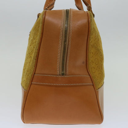 Luxury CELINE C Macadam Canvas Hand Bag Yellow 69573