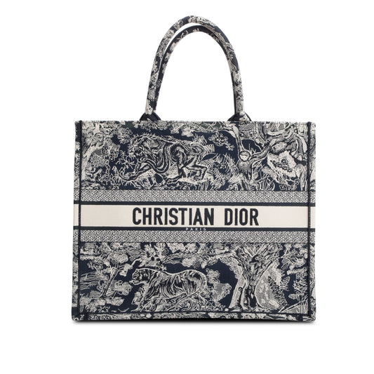 Christian Dior 2022 Canvas Embroidered Large Dioriviera Toile de Jouy Reverse Book Tote Rovelle Bags