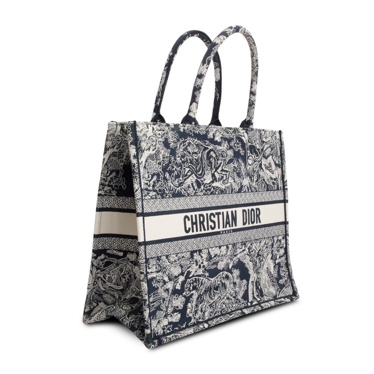 Christian Dior 2022 Canvas Embroidered Large Dioriviera Toile de Jouy Reverse Book Tote Rovelle Bags