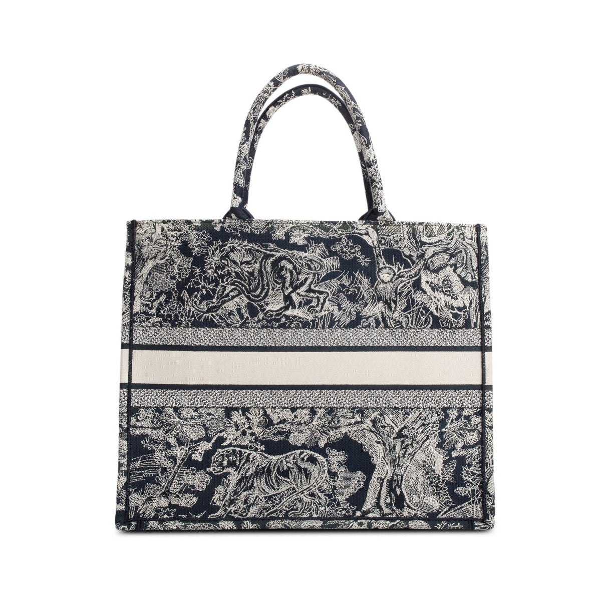 Christian Dior 2022 Canvas Embroidered Large Dioriviera Toile de Jouy Reverse Book Tote Rovelle Bags