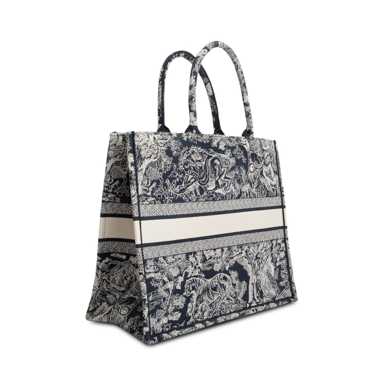 Christian Dior 2022 Canvas Embroidered Large Dioriviera Toile de Jouy Reverse Book Tote Rovelle Bags