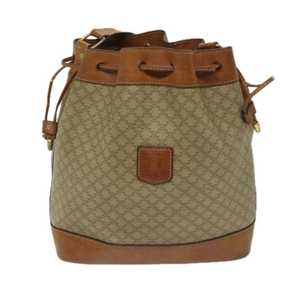 Luxury CELINE Macadam Canvas Shoulder Bag Beige 69628