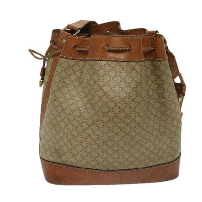 Luxury CELINE Macadam Canvas Shoulder Bag Beige 69628