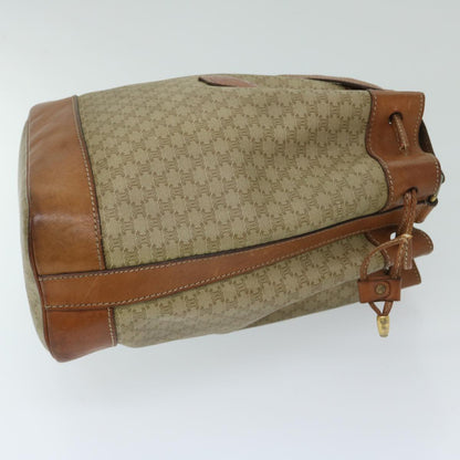 Luxury CELINE Macadam Canvas Shoulder Bag Beige 69628
