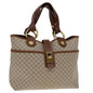 Luxury CELINE Macadam Canvas Hand Bag Beige 69629