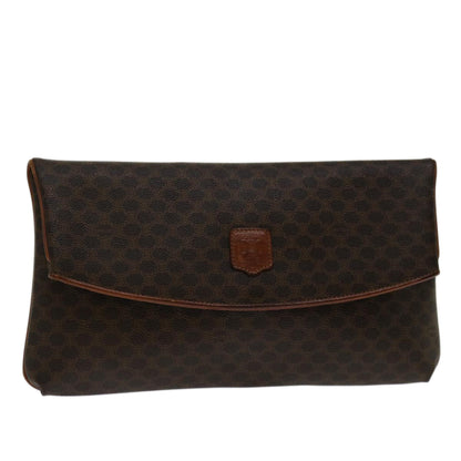 Luxury CELINE Macadam Canvas Clutch Bag PVC Brown 69683