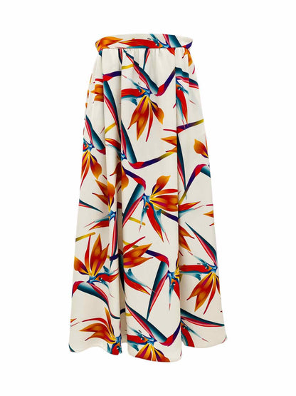 FENDI White Multicolor Printed Size US 6 Midi Skirt Rovelle Bags