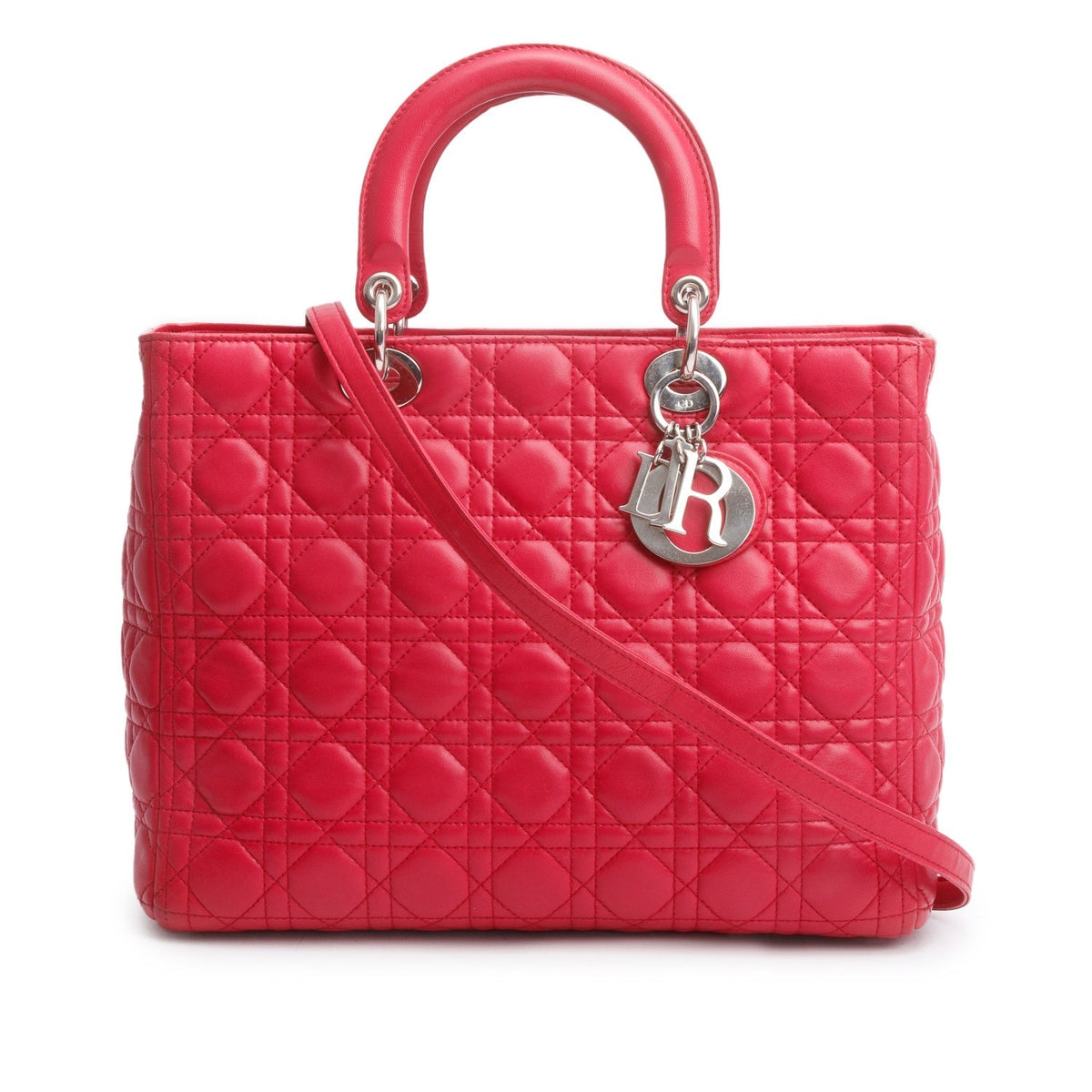 Christian Dior Pink Cannage Leather Large Lady Dior Bag Rovelle Bags