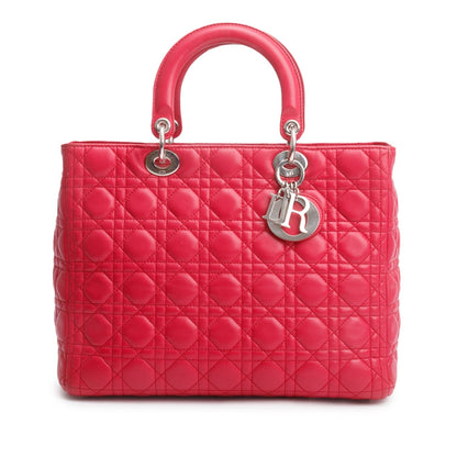 Christian Dior Pink Cannage Leather Large Lady Dior Bag Rovelle Bags
