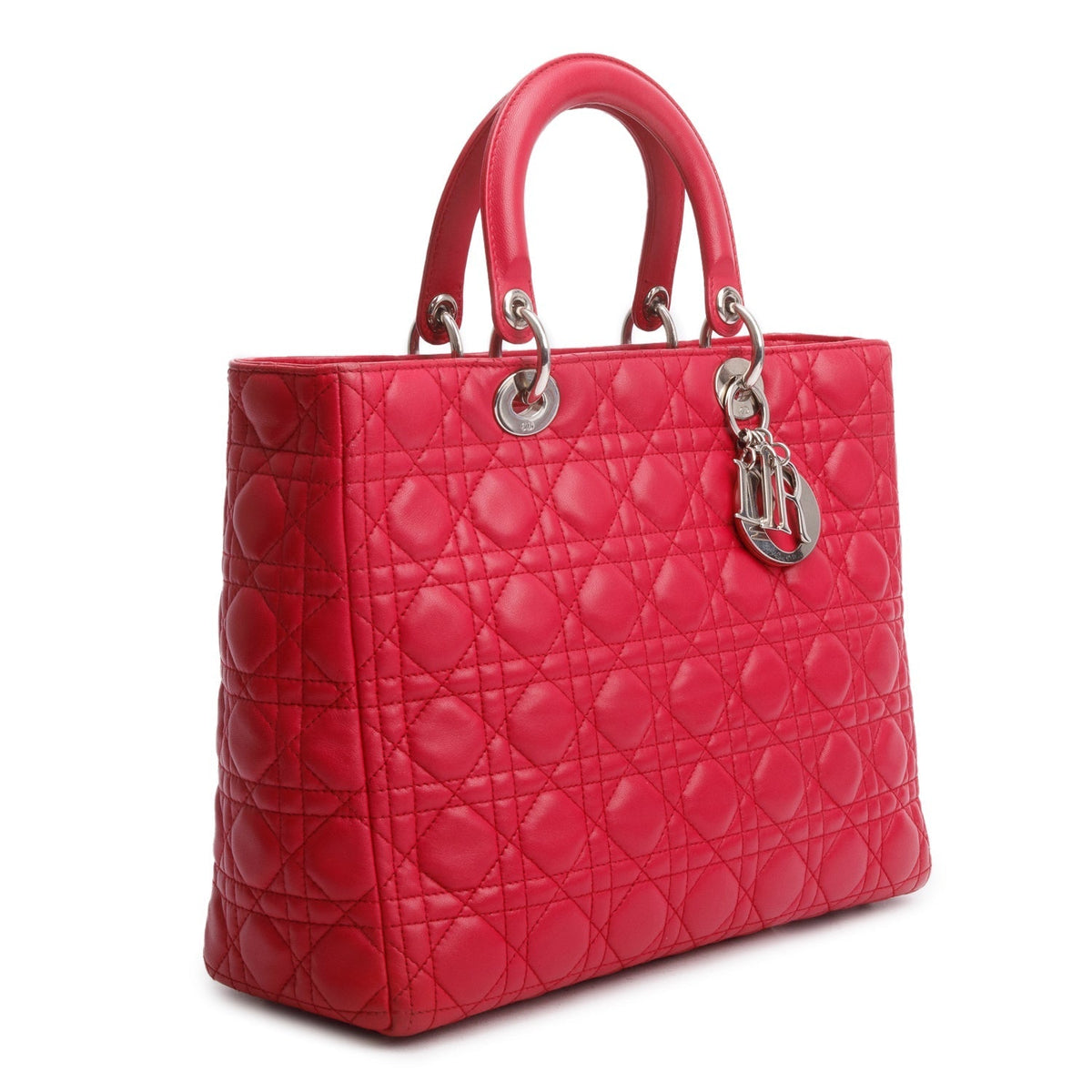 Christian Dior Pink Cannage Leather Large Lady Dior Bag Rovelle Bags