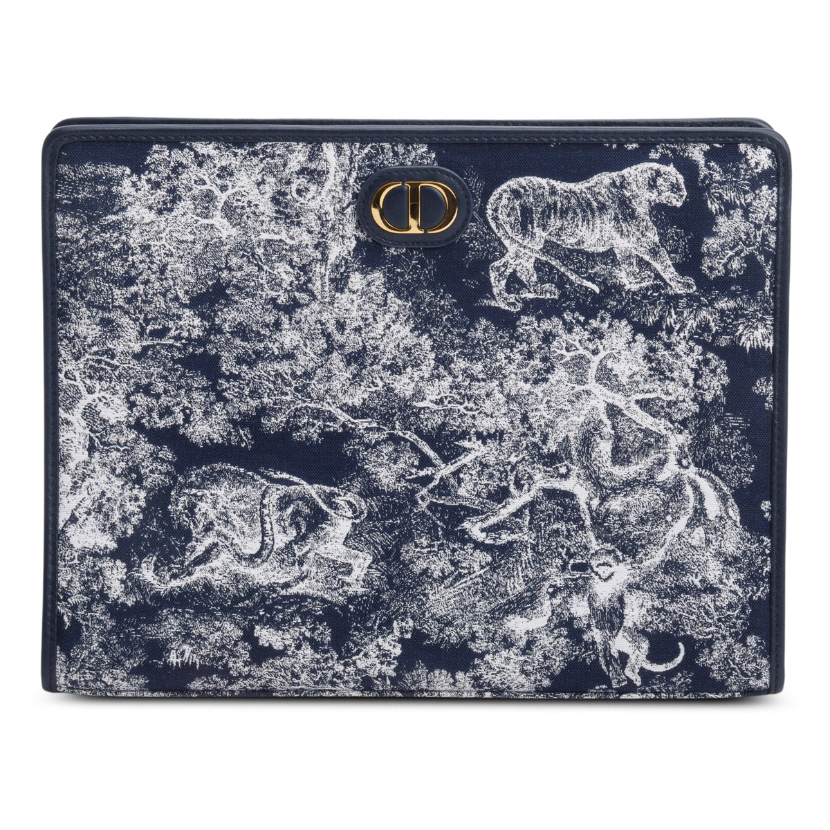 Christian Dior 2024 Blue Toile de Jouy Reverse Jacquard Dea 30 Montaigne Pouch Rovelle Bags