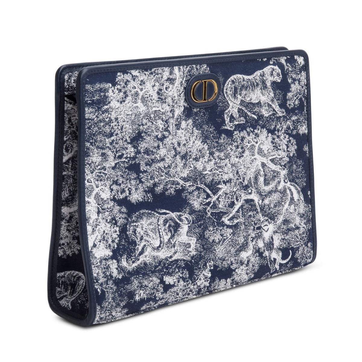 Christian Dior 2024 Blue Toile de Jouy Reverse Jacquard Dea 30 Montaigne Pouch Rovelle Bags