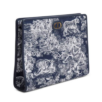 Christian Dior 2024 Blue Toile de Jouy Reverse Jacquard Dea 30 Montaigne Pouch Rovelle Bags
