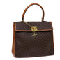 Luxury CELINE Macadam Canvas Hand Bag PVC Brown 69890
