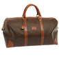 Luxury CELINE Macadam Canvas Boston Bag PVC Brown 69967