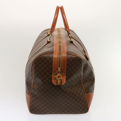 Luxury CELINE Macadam Canvas Boston Bag PVC Brown 69967
