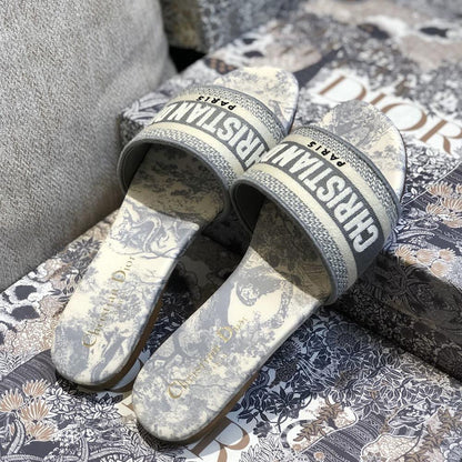 Dior Dway Slides Timeless Style Gray