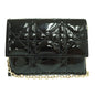Dior Shoulder Bag Patent leather black Chain Card Case Coin Case Wallet Women Rovelle Bags
