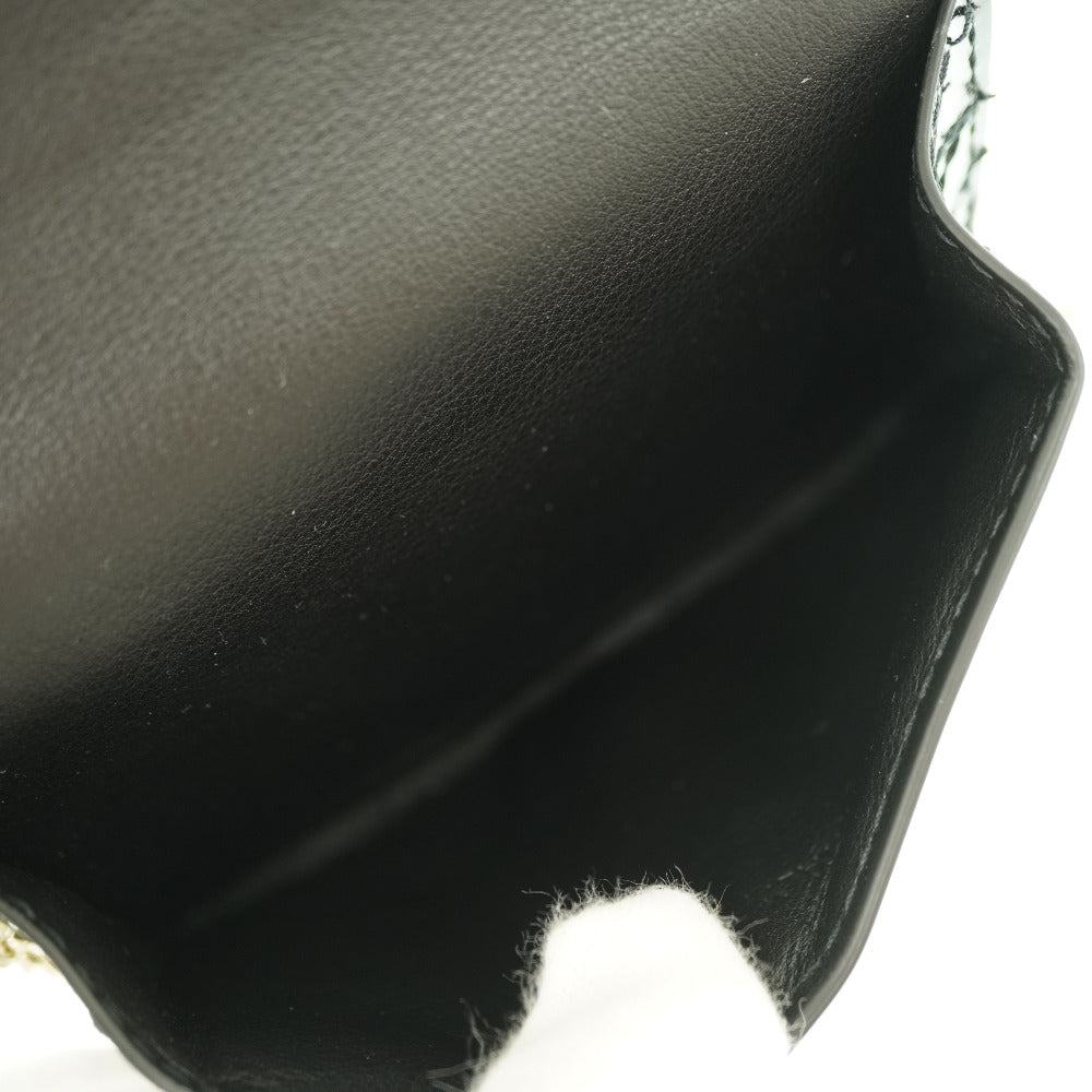 Dior Shoulder Bag Patent leather black Chain Card Case Coin Case Wallet Women Rovelle Bags