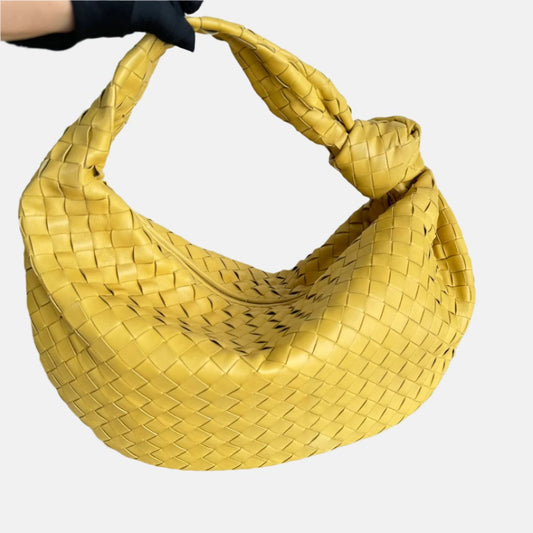 Bottega Veneta Jodie Small Yellow Lambskin Leather