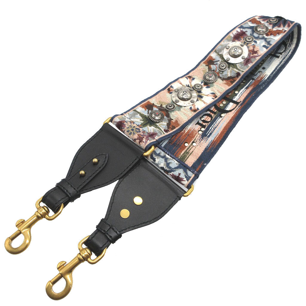 Christian Dior Shoulder strap Canvas, Leather black Embroidery Floral unisex(Unisex) Rovelle Bags