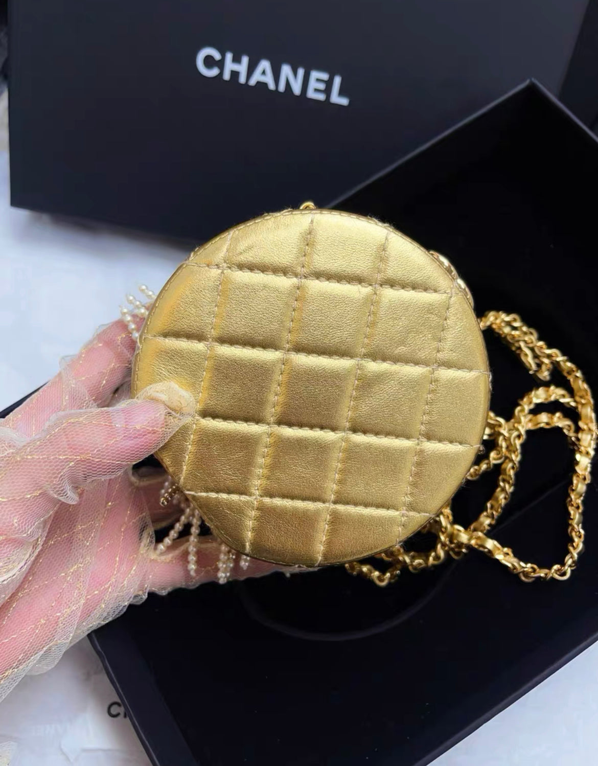 Chanel Luxury Lambskin Gold Handbag Style 2 Rovelle Bags