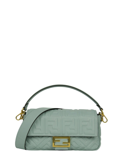 Fendi Blue Embossed FF 1974 Medium Baguette NM Rovelle Bags
