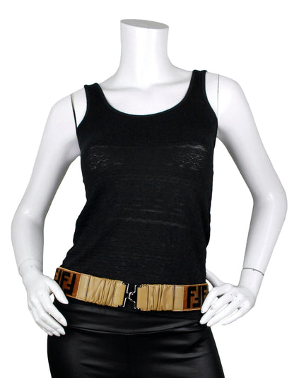 Fendi Velvet Tobacco FF Logo Belt sz 85/34" Rovelle Bags