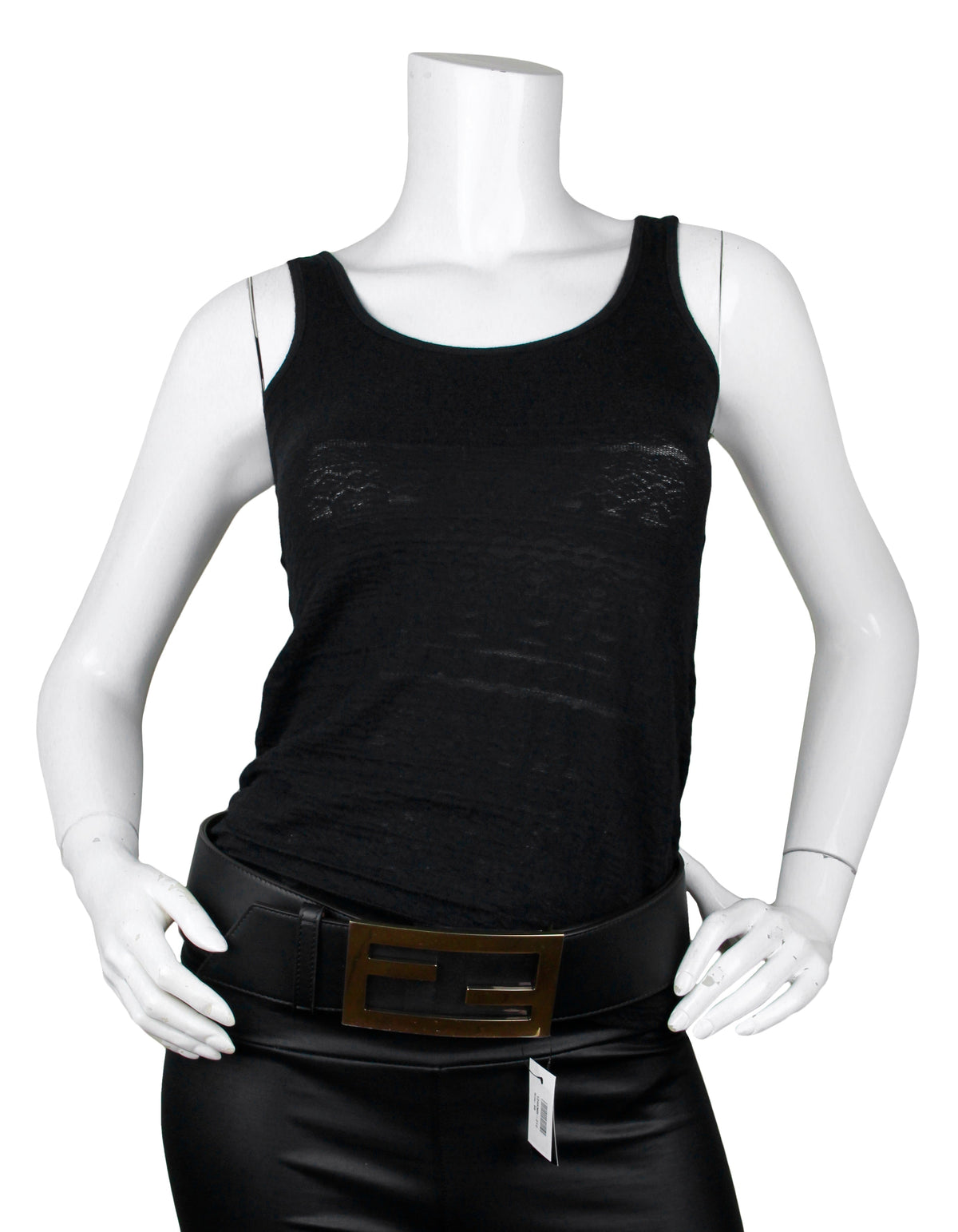 Fendi NWT Black Leather Wide Logo Belt sz 85/34" Rovelle Bags