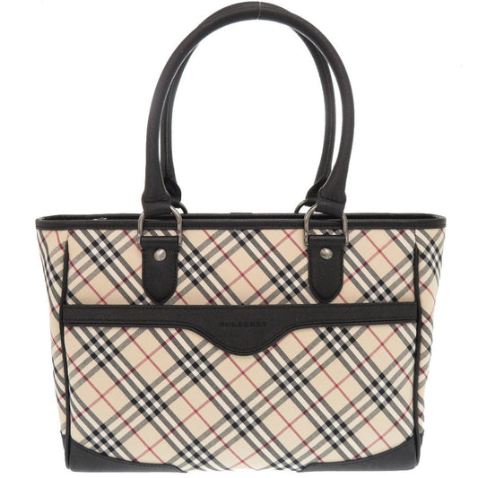 BURBERRY Handbag Canvas, Leather beige Nova Check Women