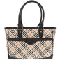 BURBERRY Handbag Canvas, Leather beige Nova Check Women