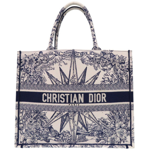 Christian Dior Handbag canvas white Book Tote Large Embroidered Handbag unisex(Unisex) Rovelle Bags
