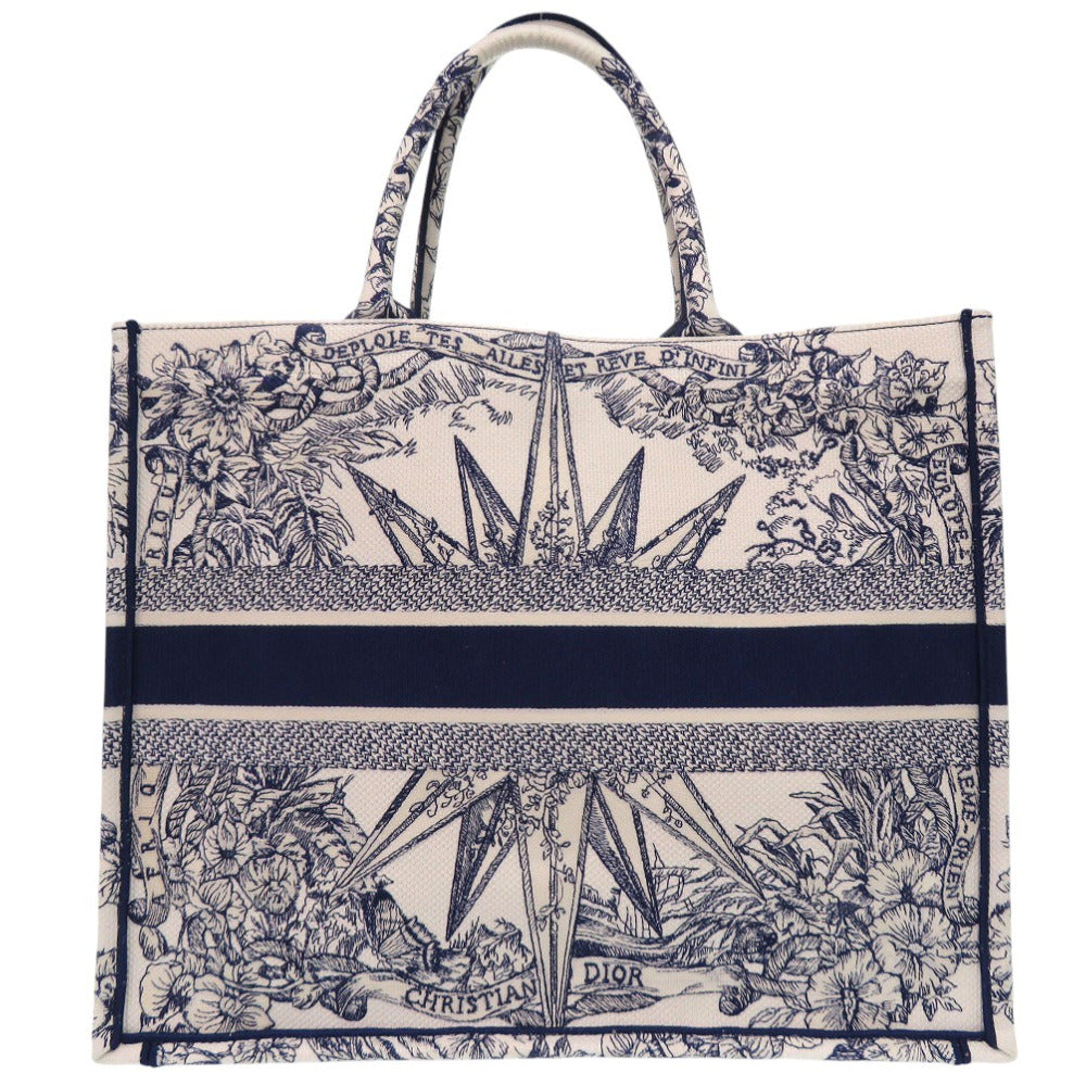 Christian Dior Handbag canvas white Book Tote Large Embroidered Handbag unisex(Unisex) Rovelle Bags