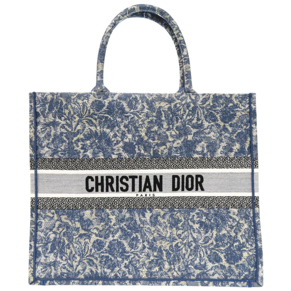Christian Dior Tote Bag canvas blue book tote large Women Rovelle Bags