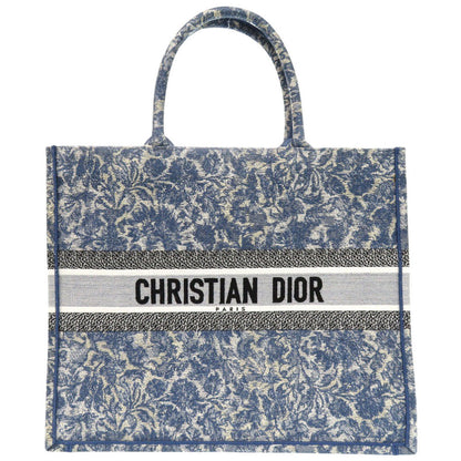 Christian Dior Tote Bag canvas blue book tote large Women Rovelle Bags