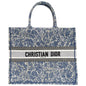 Christian Dior Tote Bag canvas blue book tote large Women Rovelle Bags