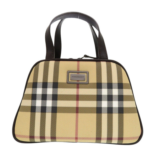 BURBERRY Handbag PVC coated canvas, leather beige Nova Check Women