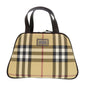 BURBERRY Handbag PVC coated canvas, leather beige Nova Check Women