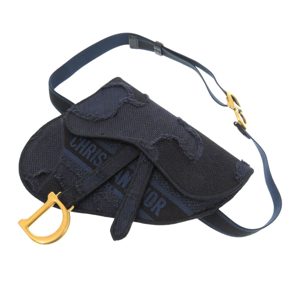 Christian Dior Waist bag canvas Navy Saddle bag Women Rovelle Bags