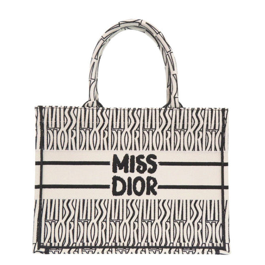 Christian Dior Handbag canvas white Medium Book Tote in Embroidery Women(Unisex) Rovelle Bags